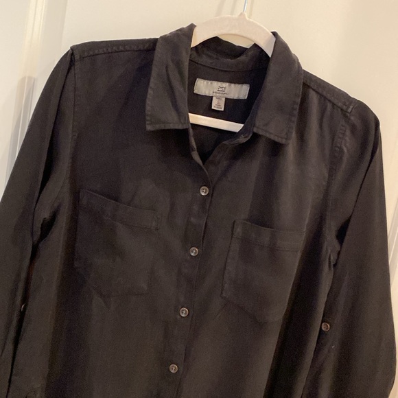 Thread + Supply black lyocell shirt dress size small EUC - Picture 2 of 8